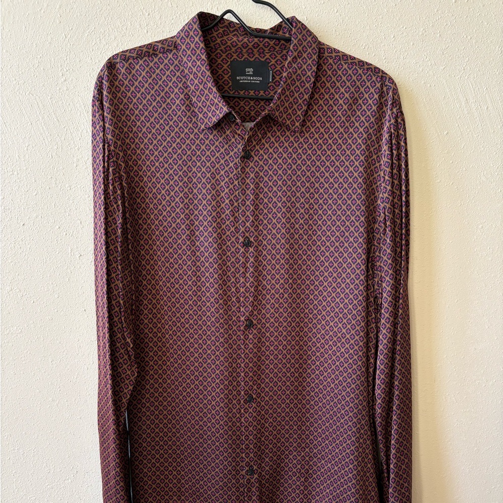 Scotch & Soda Men's Geometric Silk Shirt